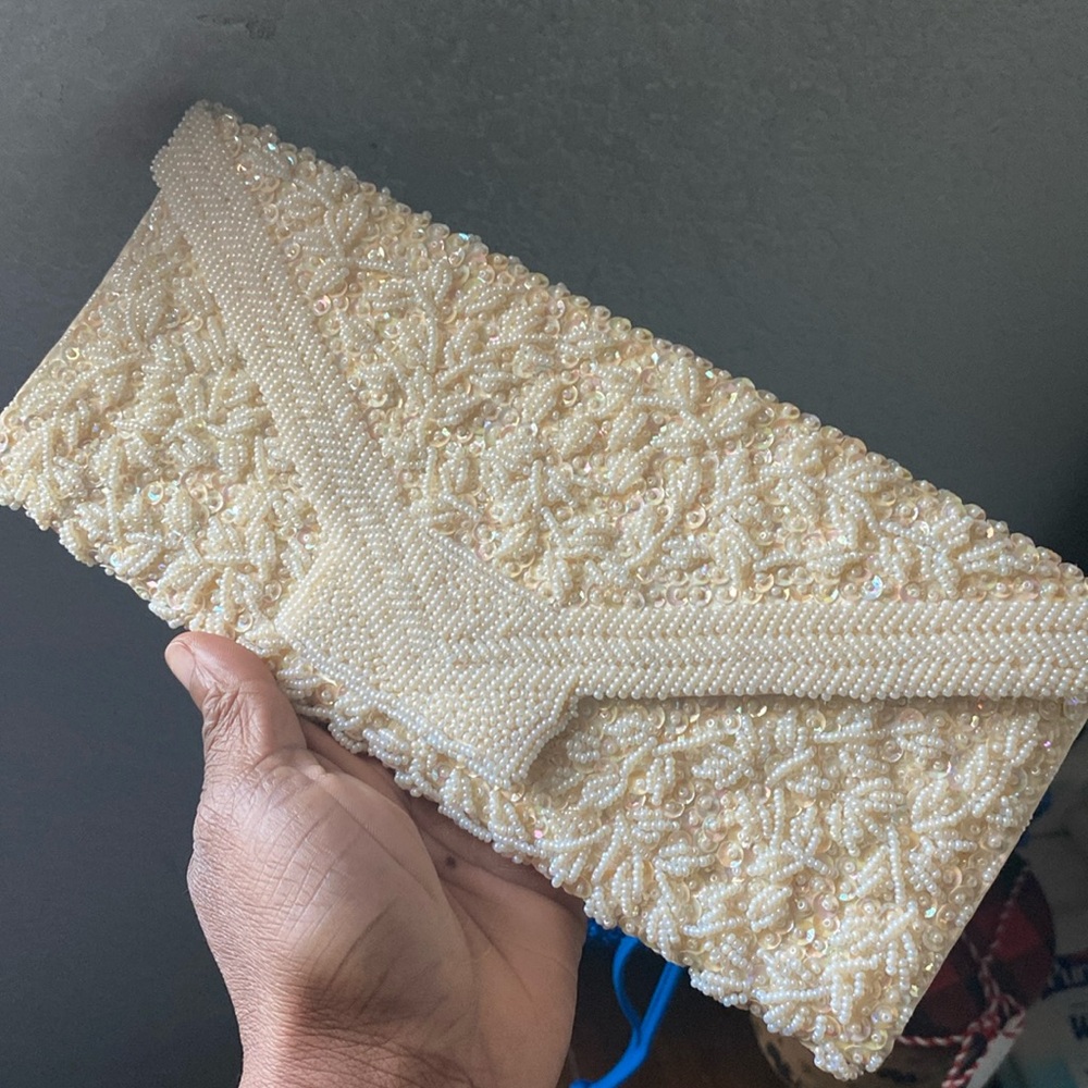 Clutch hand beaded with Italian beads